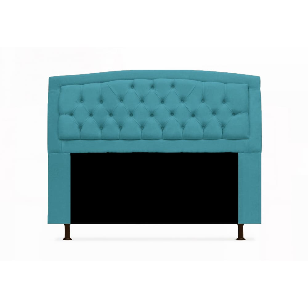 Cabeceira Geovana Para Cama Box Queen 160 cm Suede Azul Turquesa - LM DECOR