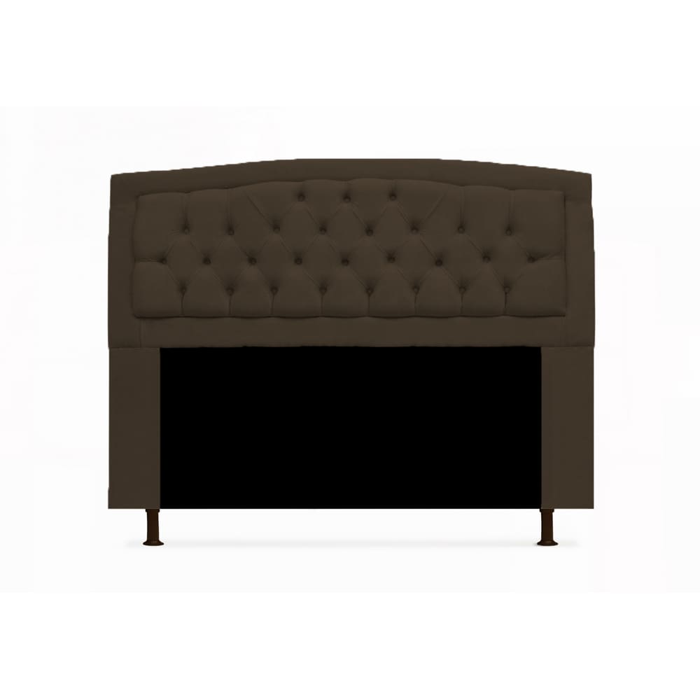 Cabeceira Estofada Geovana Para Cama Box Casal 140 cm Suede Marrom - LM DECOR