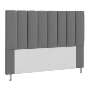 Cabeceira Cancun Para Cama Box Queen 160 Cm Suede Cinza - LM DECOR