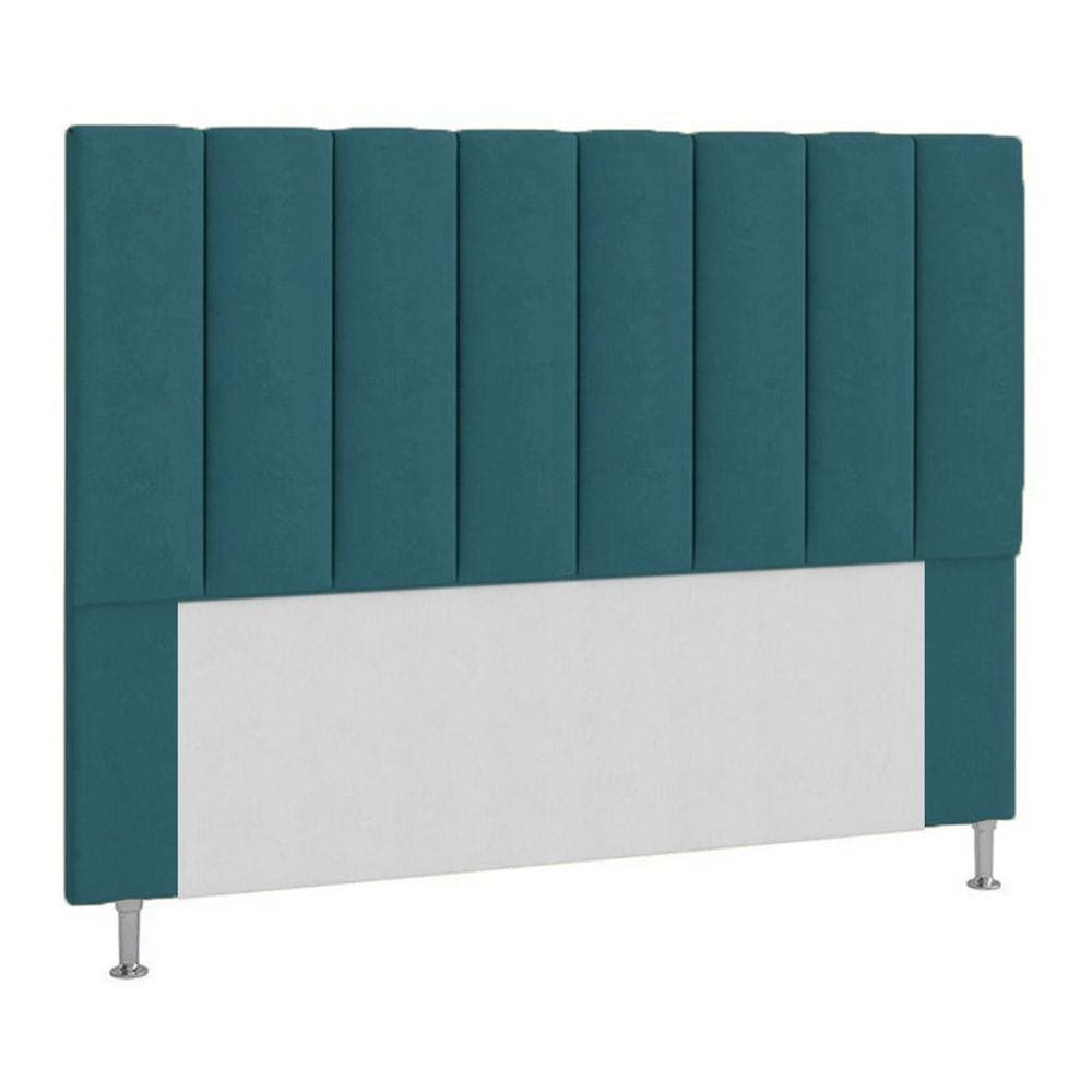 Cabeceira Cancun Para Cama Box Queen 160 Cm Suede Azul Turquesa - LM DECOR