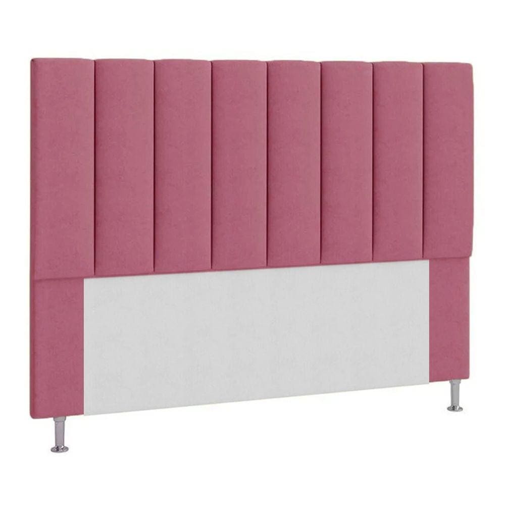 Cabeceira Cancun Para Cama Box Queen 160 Cm Suede Rosa Barbie - LM DECOR
