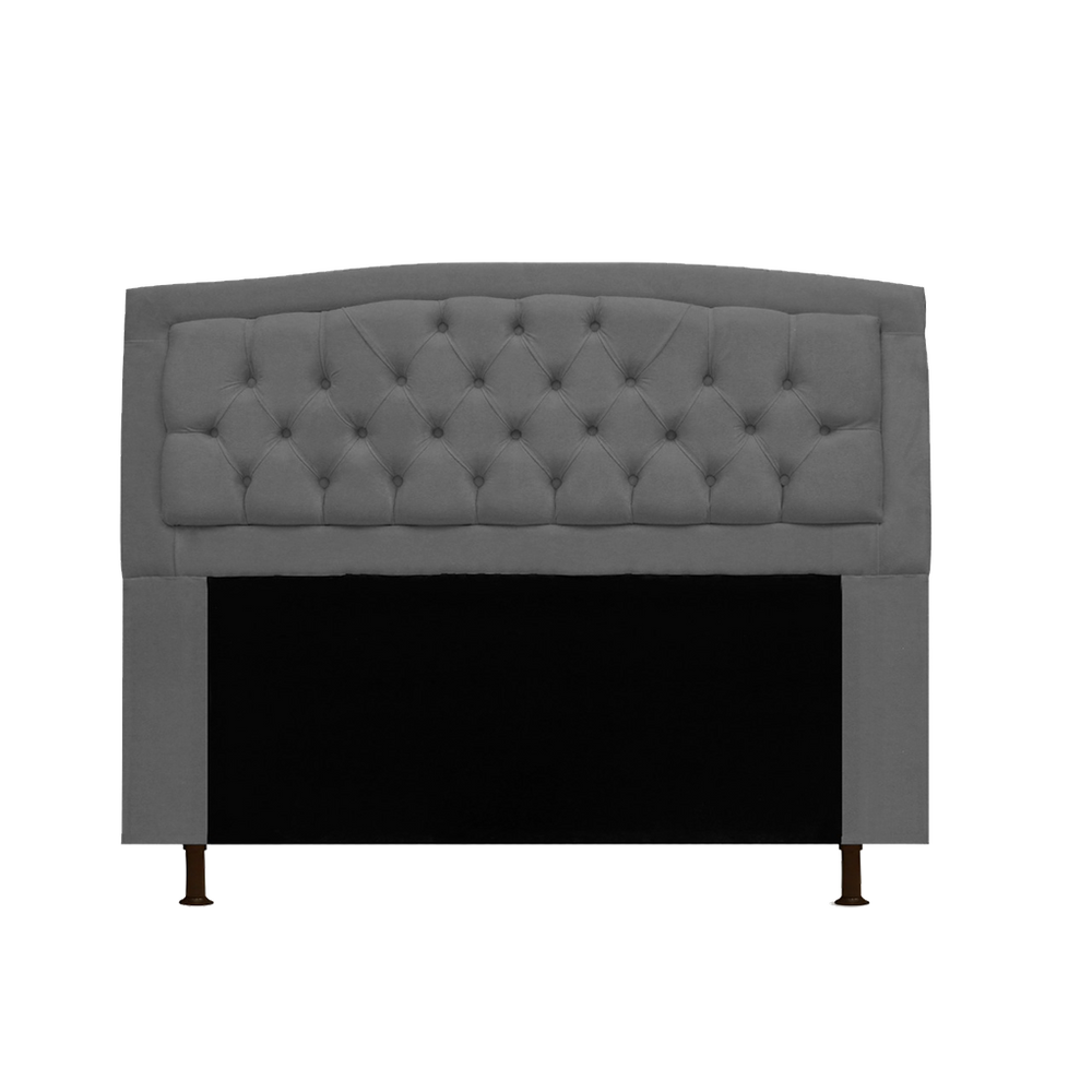 Cabeceira Estofada Geovana Para Cama Box Casal 140 cm Suede Cinza - LM DECOR