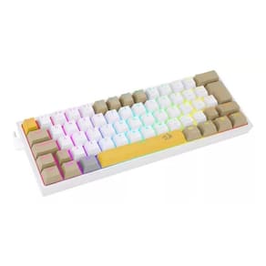 Teclado Gamer Fizz K617Rgb-Yl Wt Gy Rgb Switch Brown Amarelo