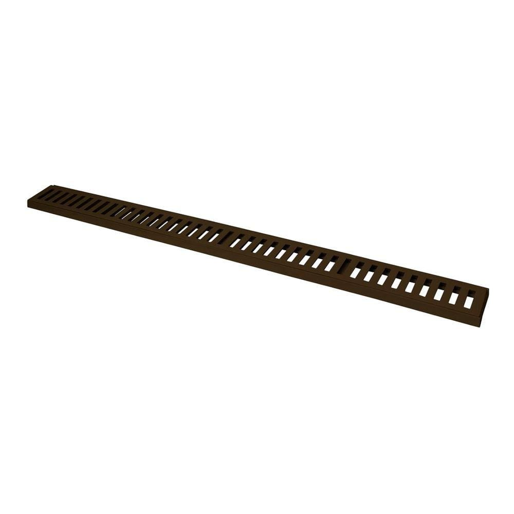 Ralo Grelha Linear com Caixilho em Alumínio Marrom 20x100cm