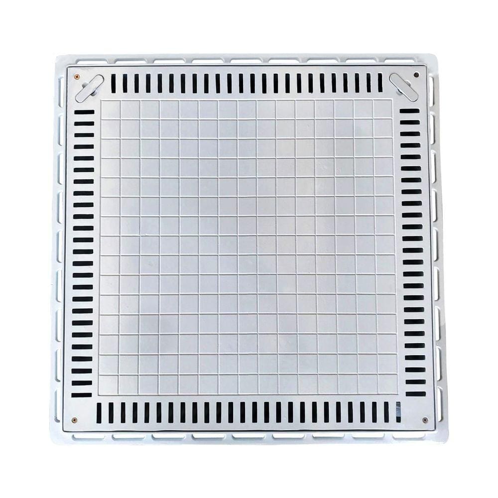 Tampa Casa de Máquina Piscina Lisa Simples Grelha 80x80cm B2