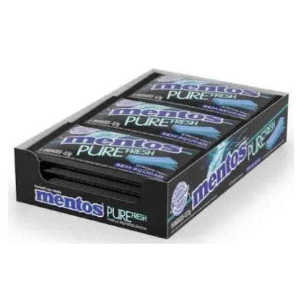 Chiclete Mentos 3 Camadas Strong Mint 8,5g C/15 Unidades