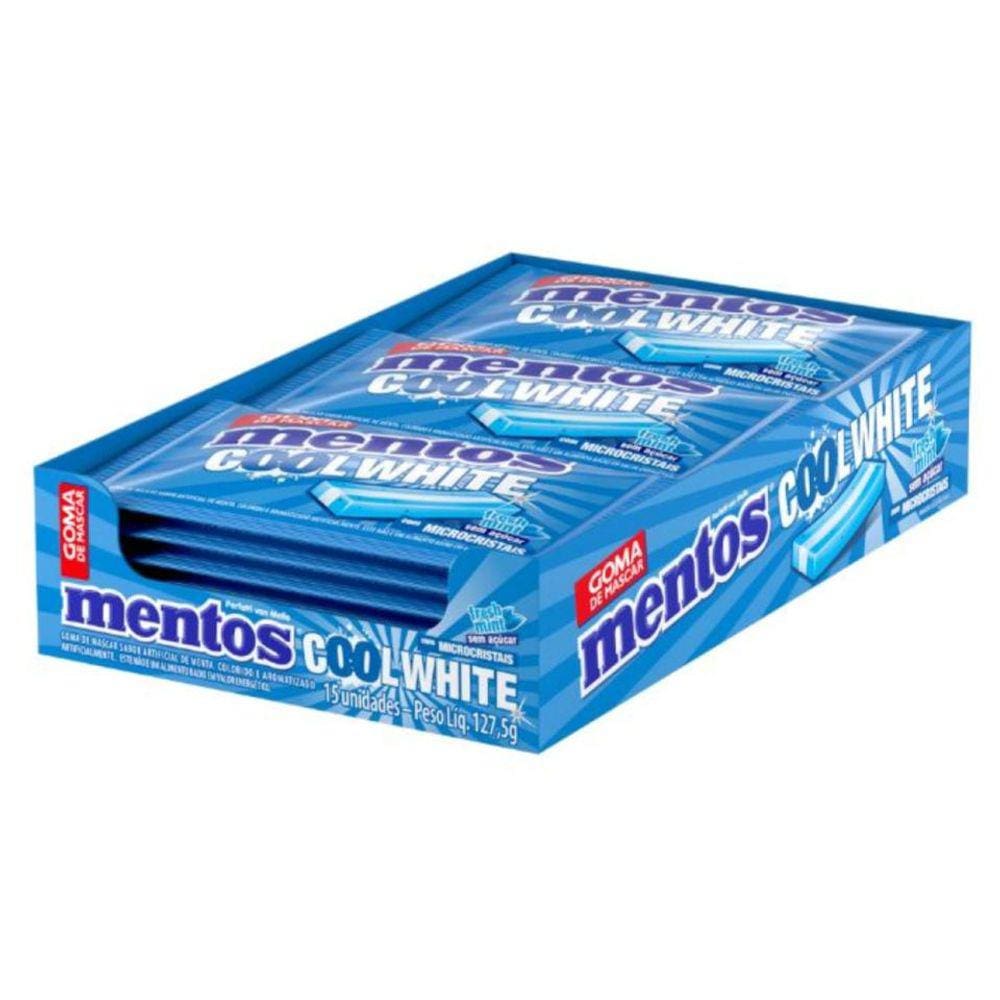 Chiclete Mentos Cool White Fresh Mint 8,5g C/15 Unidades