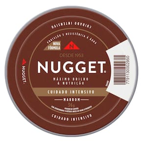Kit 6un Polidor de Sapato Pasta Marrom Nugget 36g Lata