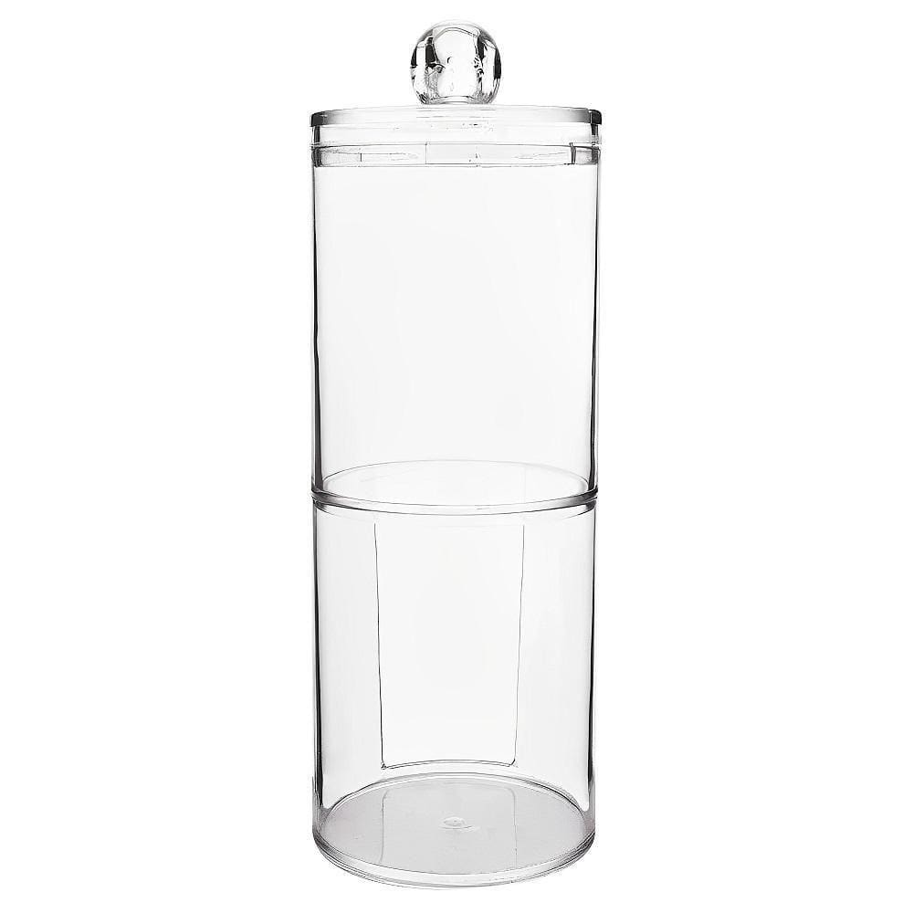 Porta Cotonete E Algodão Redondo Duplo Em Acrílico