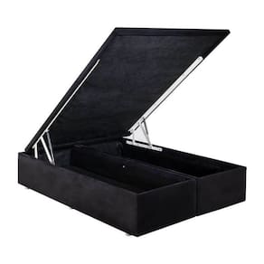 Base Cama Box Baú Casal Bipartida com Pistão a Gás 138x188x41 Cor Preto