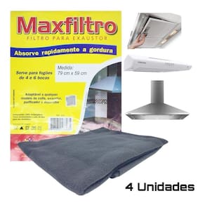 4 Filtro Depurador Exaustor Coifa Manta Tamanho Universal
