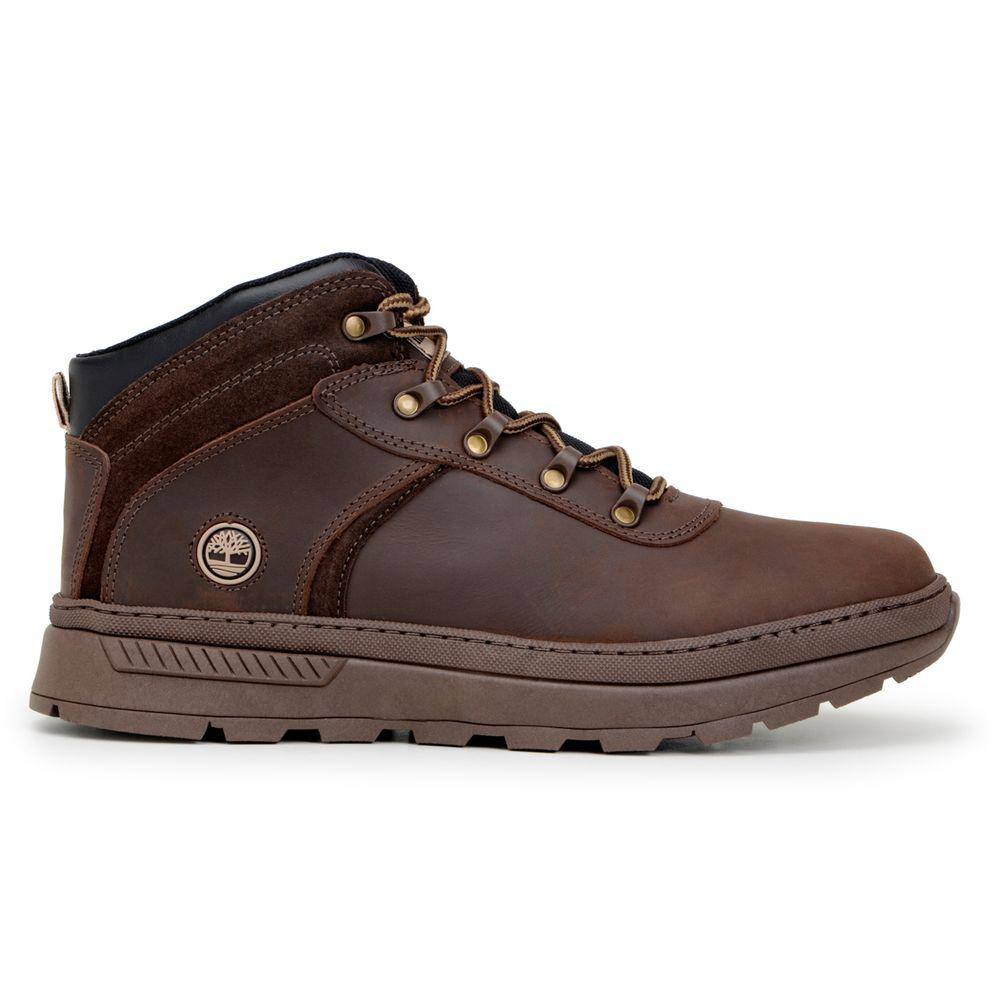 Bota Masculina Timberland Em Couro Sola Borracha Costurada