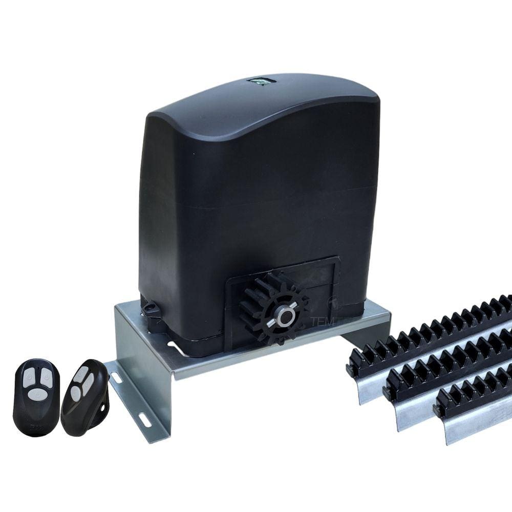 KIT MOTOR PORTÃO DESLIZANTE RCG PL 450Kg 1/4CV COM BASE FIXA