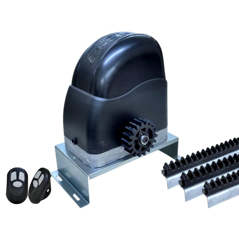 KIT MOTOR PORTÃO DESLIZANTE RCG AL 700Kg 1/2CV COM BASE FIXA