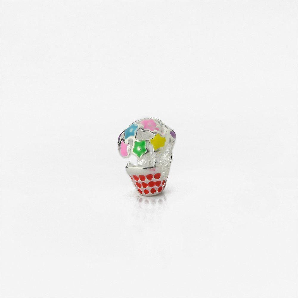 Berloque Espaçador Buquê Flores Esmaltado Colorido