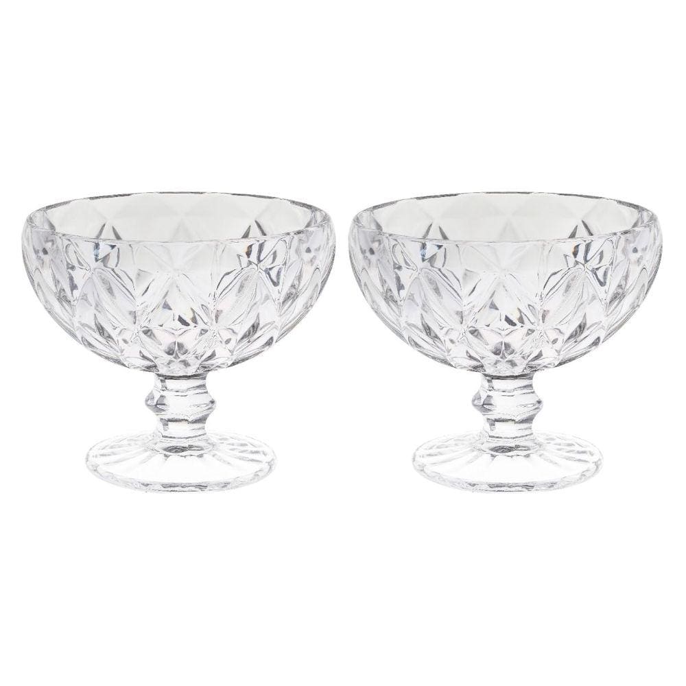 Taças P/Sobremesa Moderna 335mL Transparente Diamante - 2un