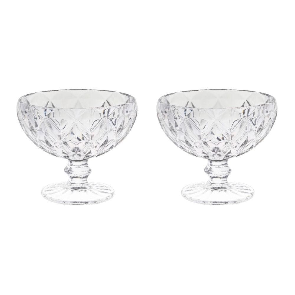 Jogo 2 Taças Diamante para Sobremesa 335mL Transparente