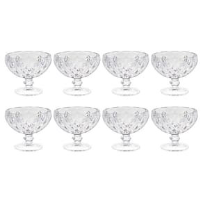 Taças P/Sobremesa Moderna 335mL Transparente Diamante - 8un