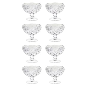 Jogo 8 Taças Diamante para Sobremesa 335mL Transparente