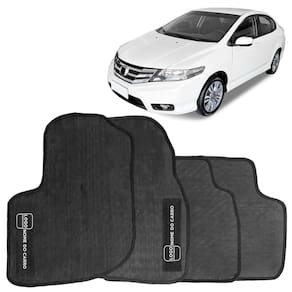 Jogo Tapete Automotivo Honda City 2009 2010 2011 2012 2013 2014 Borracha Pvc 4 Peças Preto Bordado