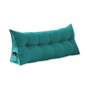 Cabeceira Almofada Mel Casal 140 cm Suede Azul Turquesa - LM DECOR