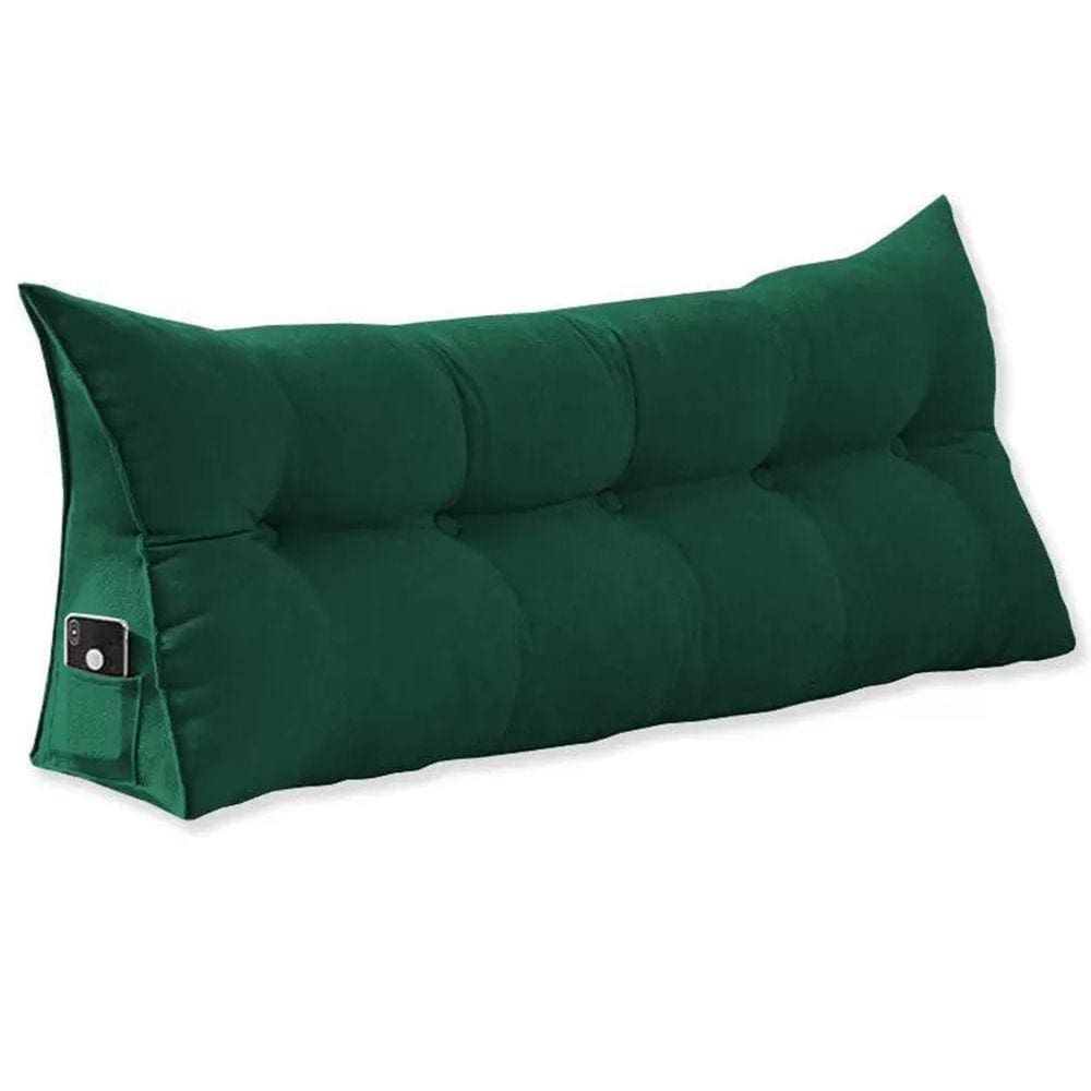 Cabeceira Almofada Mel King 195 cm Suede Verde - LM DECOR