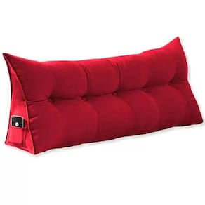 Cabeceira Almofada Mel Queen 160 cm Suede Vermelho - LM DECOR