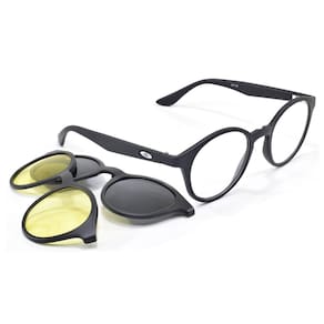 Oculos Redondo Armação Com Frente Lente Solar E Amarela 985