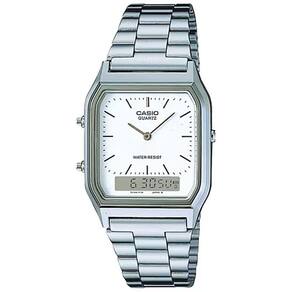 Relógio CASIO unissex prata anadigi AQ-230A-7DMQ