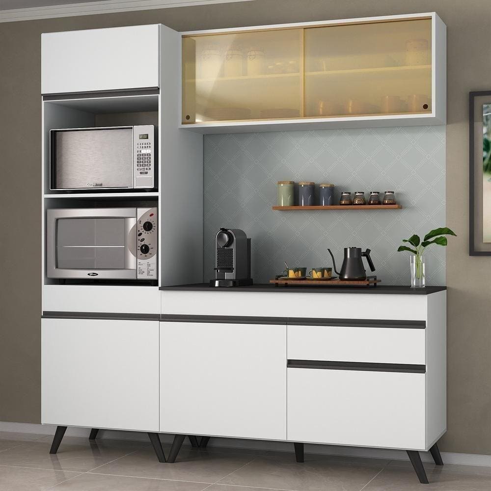 Armário De Cozinha Compacta 3 Peças Mp3695.964 Veneza Branco