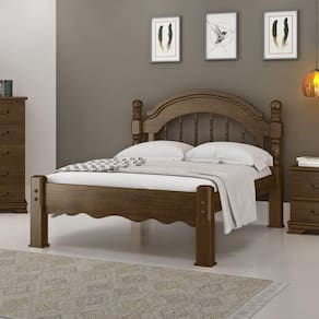 Cama Casal Em Madeira Maciça Torneada 1,60 Eliane Castanho