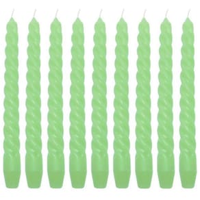 10 Vela Torcida 25 Cm Verde Decoração Festa Castiçal
