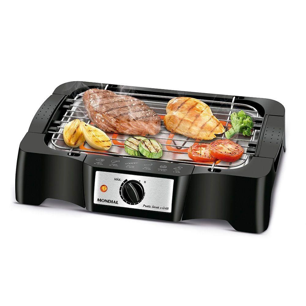 Churrasqueira Elétrica Mondial Grand Steak & Grill Ii Ch-07 Churrasqueira Eletrica-220v-preto