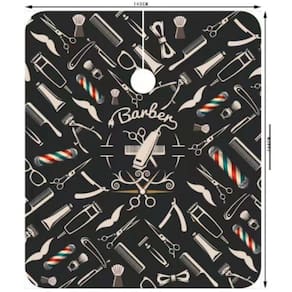 Capa De Corte Cabeleireiro Barbeiro Preta Com Desenho N003