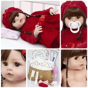 Boneca Bebê Reborn Menino Realista Bebê 100% Silicone - Milk