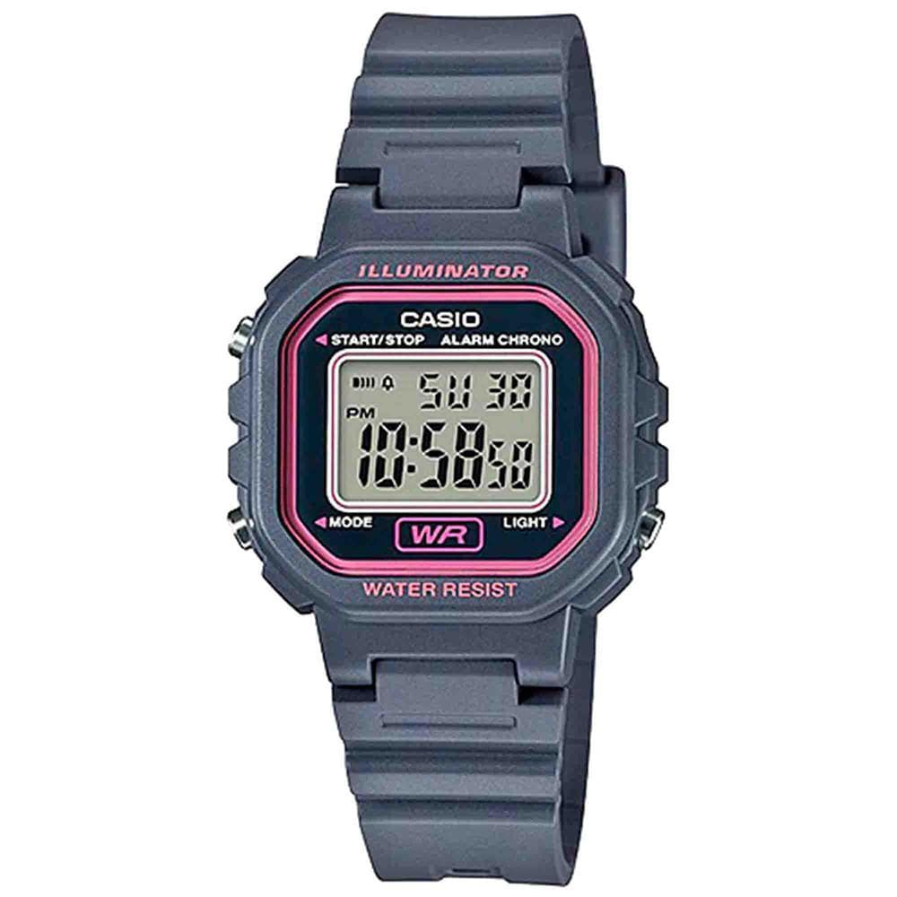 Relógio CASIO Illuminator feminino cinza mini LA-20WH-8ADF