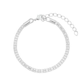 Pulseira Tela Oca Folheado em Prata