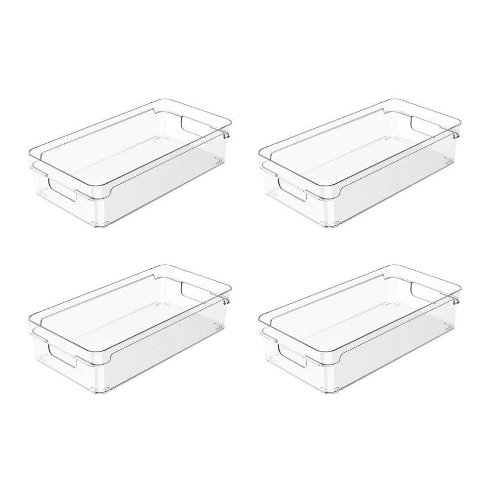 Conjunto Organizador De Armário Clear 4 Peças 30 X 15 X 7 Cm Transparente