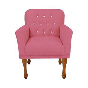Cadeira Poltrona Estofada Para Sala de Espera Anitta Suede Rosa Barbie LM DECOR