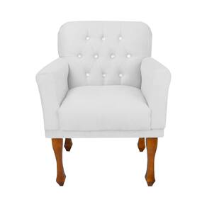 Cadeira Poltrona Estofada Para Sala de Espera Anitta Suede Branco LM DECOR
