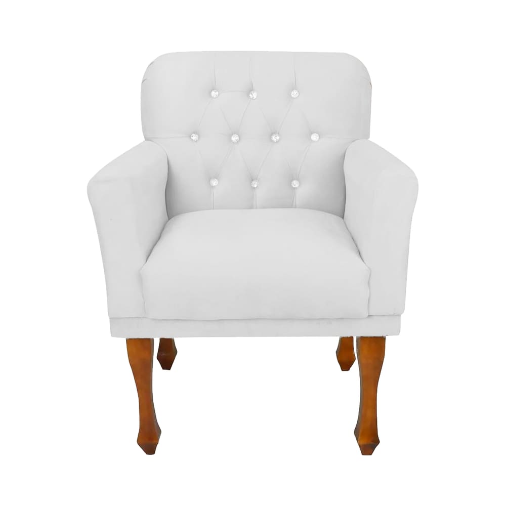 Cadeira Poltrona Estofada Para Sala de Espera Anitta Corano Branco LM DECOR