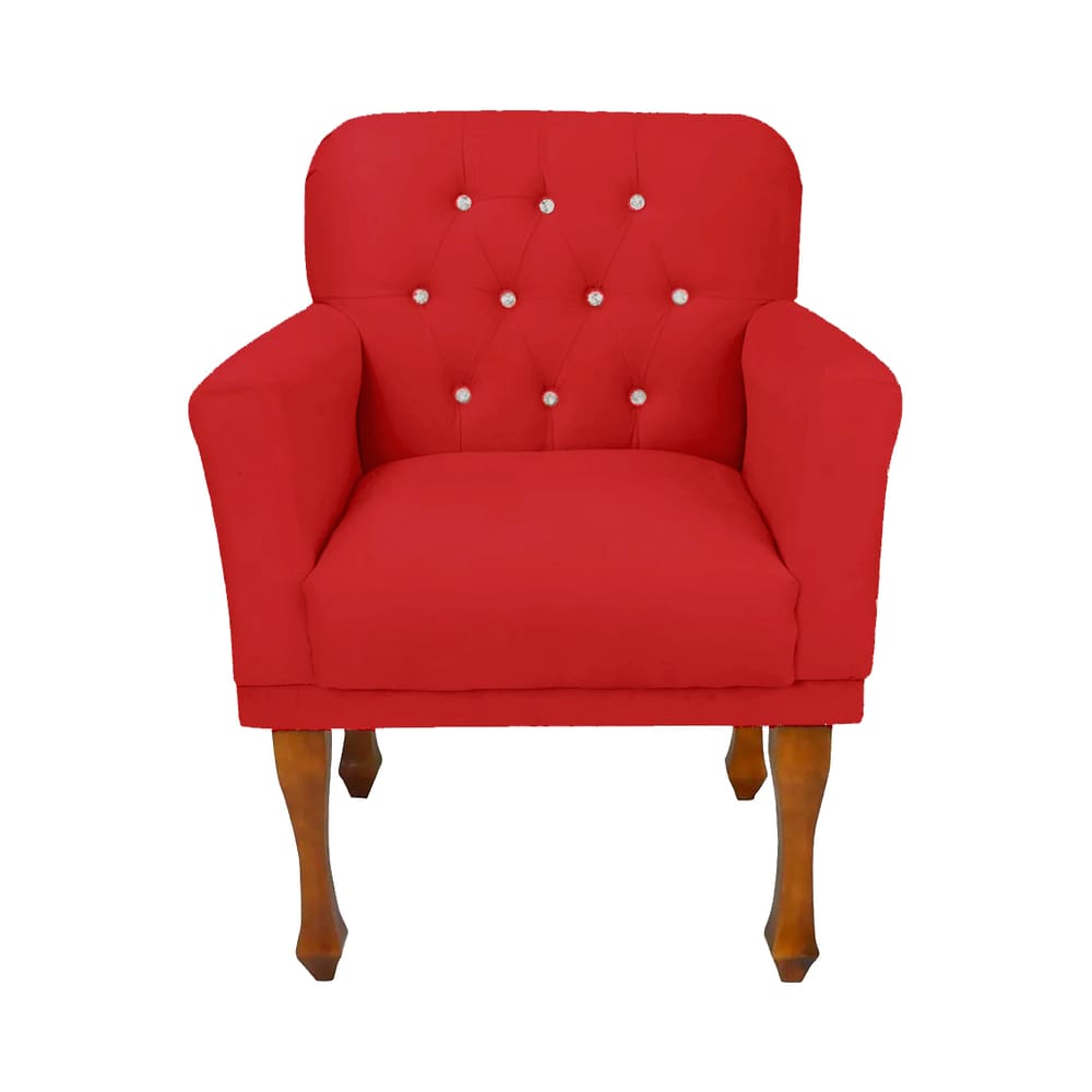 Poltrona Cadeira Decorativa Para Salão de Beleza Anitta Corano Vermelho LM DECOR