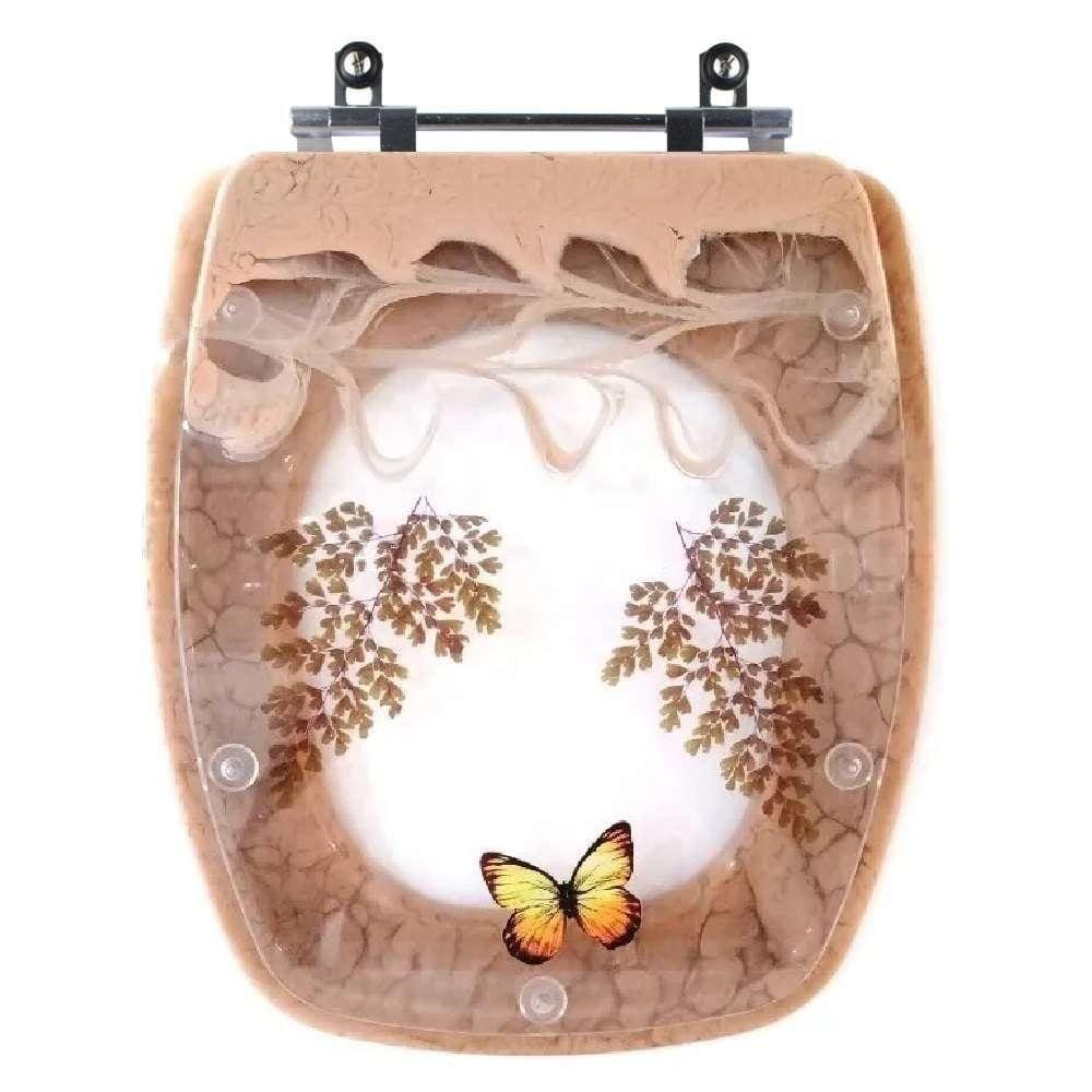 Assento Sanitário Decorado Stylus Pêssego 73 P/ Vaso Celite