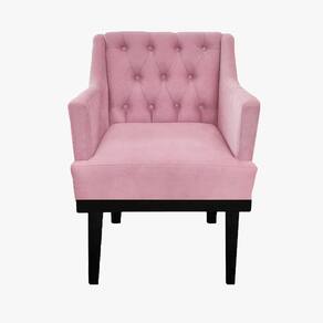 Poltrona Decorativa Em Capitonê Para Escritório Classica Corano Rosa Claro LM DECOR