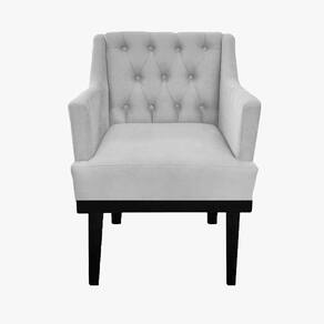 Poltrona Decorativa Em Capitonê Para Consultório Classica Suede Branco LM DECOR