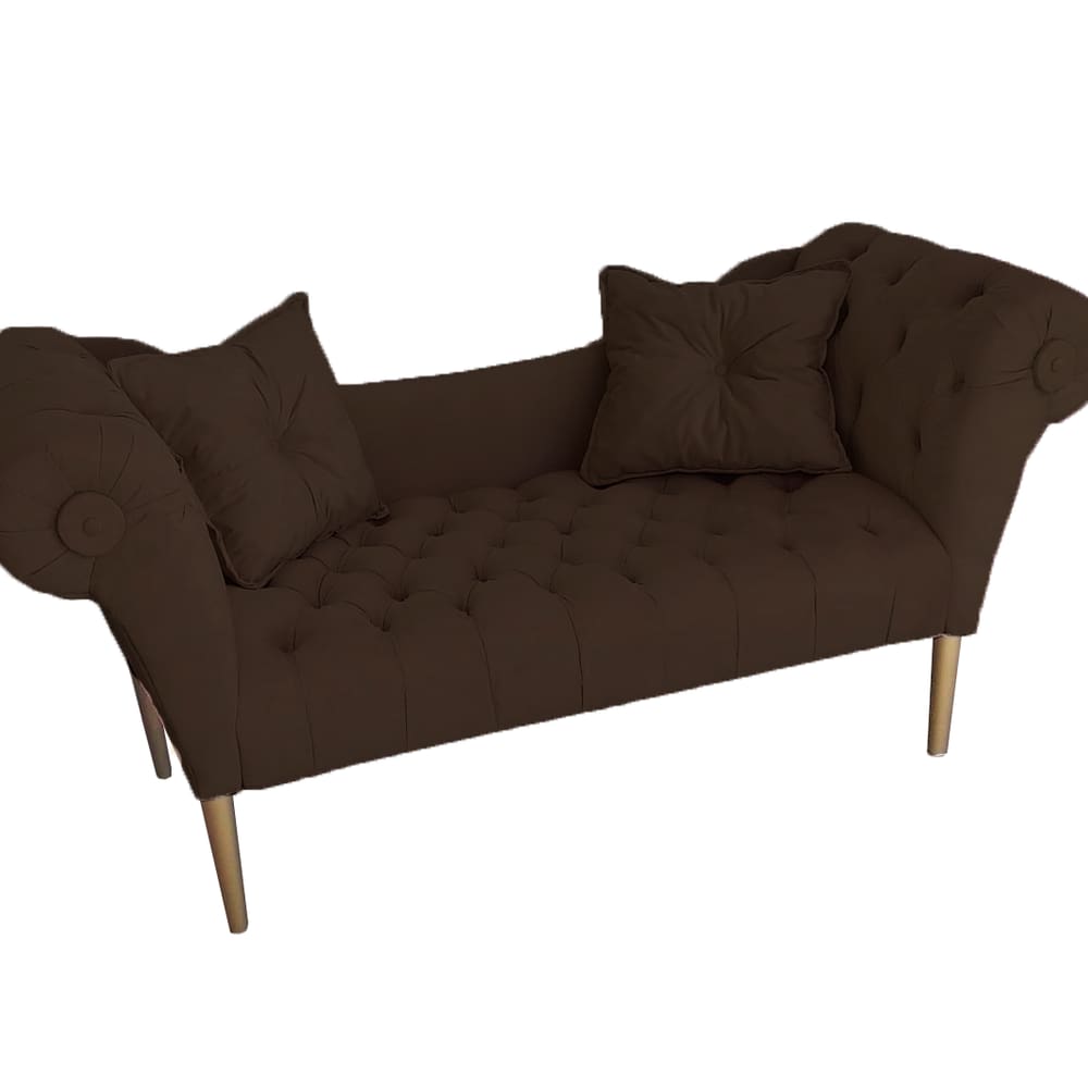 Namoradeira Recamier Sofá Decorativo 02 Lugares Dubai Marrom - LM DECOR