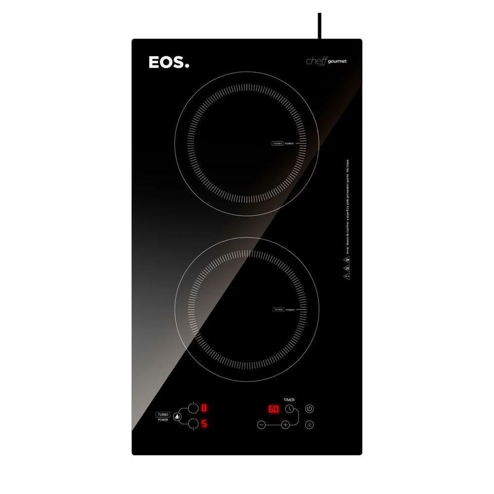 Fogão Cooktop De Indução 2 Bocas De Embutir Preto 4000W Cheff Gourmet ECI02EP 220V - EOS