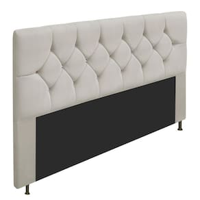 Cabeceira King C/ Strass 195 Cm Para Cama Box Suede Bege