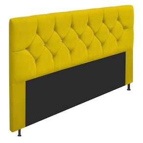 Cabeceira Queen C/ Strass 160 Cm Para Cama Box Suede Amarelo