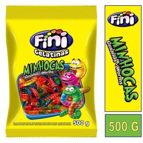 Balas Fini Gelatinas E Azedinhas Cítricas Pacotão De 500g - Minhocas Gelatinas Minhocas Gelatinas